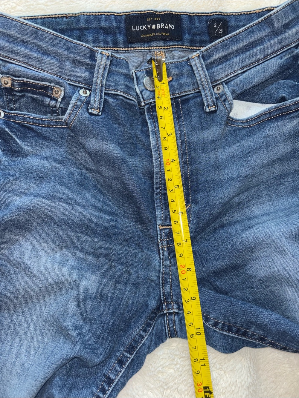 Lucky Brand Dark Wash Blue Distressed Bridgette Skinny Jeans - Picture 5 of 9